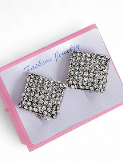 Royalfashion Дамски клипс обеци с цирконии