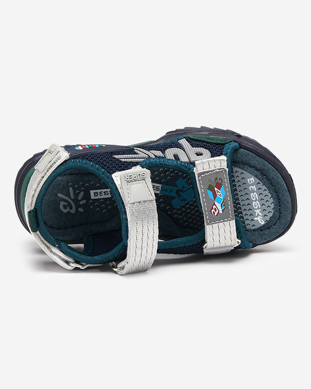 Granatowo-zielone sandały dziecięce Doniso - Obuwie