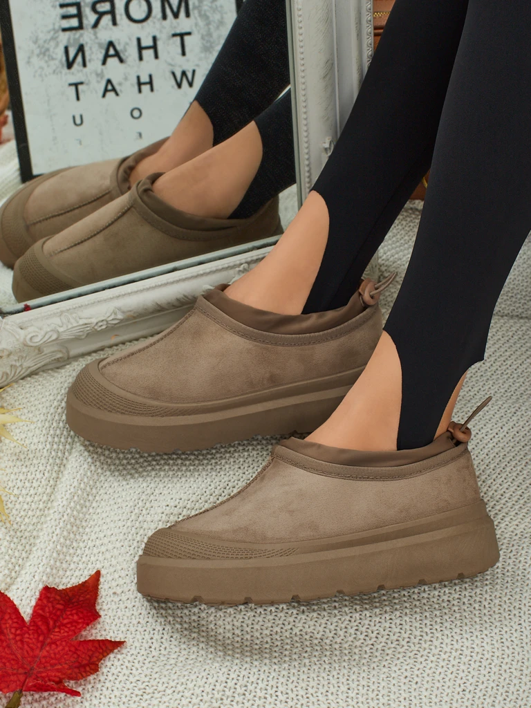 Къси дамски боти а ла сноубутс Velisee