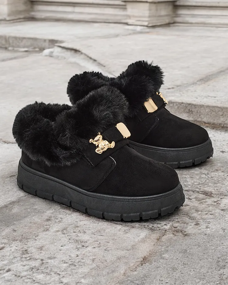 Royalfashion Дамски къси ботуши a'la snow boots Dobis