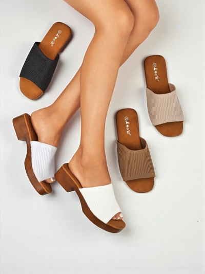 Royalfashion Дамски чехли на нисък ток Ribbed Grace