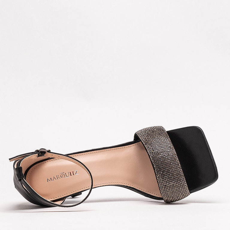 Czarne damskie sandały na szpilce Enedi - Obuwie