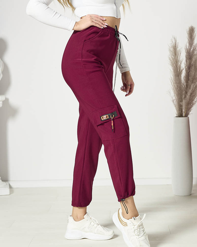 Дамски бойни панталони с цепка в кестеняв цвят- Облекло