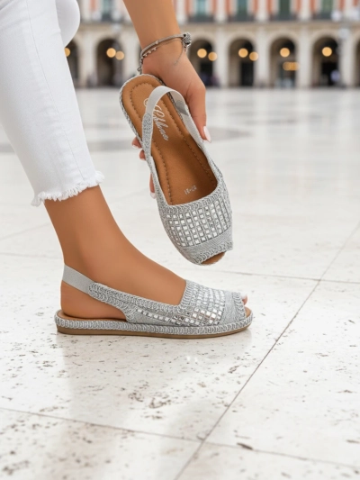 Royalfashion Дамски сандали еспадрили с цирконии Belle Sparkle