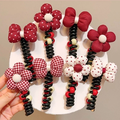 Royalfashion Ластична спираловидна лента за коса с малко цвете Blossom Coil