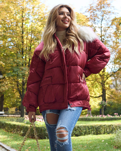 Дамско зимно яке със синтетичен пух - Облекло