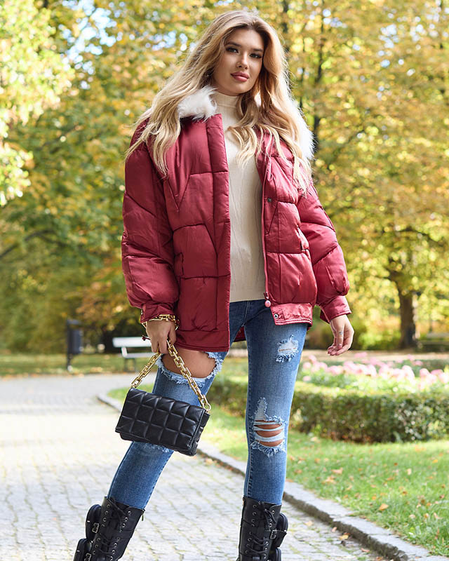 Дамско зимно яке със синтетичен пух - Облекло