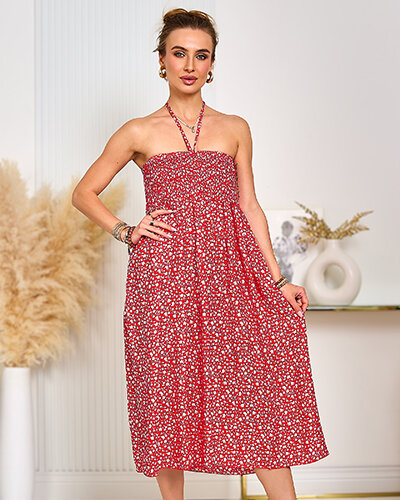 Royalfashion Дамска флорална миди рокля