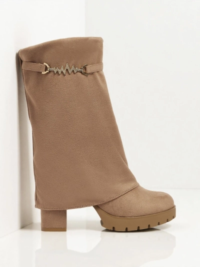 Боти Flora Светлокафяви Елегантни за Есента