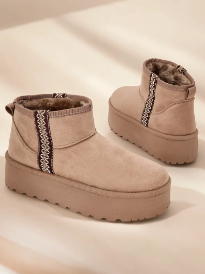 Royalfashion Къси ботуши за жени със стил снягови ботуши Халузи