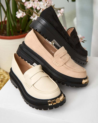 Дамски Лоуфъри Aurelia Бежови на Платформа 5см - Стилни и Удобни