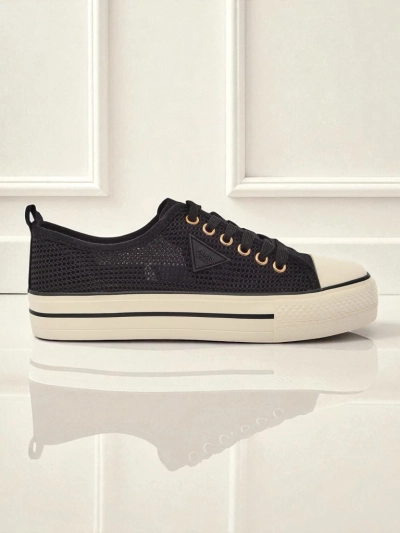 Melania Nero – дамски кецове от мрежеста материя на плоска подметка 3 см