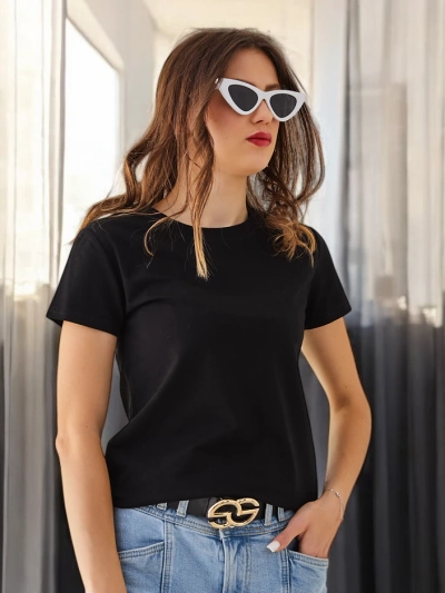 Royalfashion Женска памучна ежедневна тениска с кръгло деколте