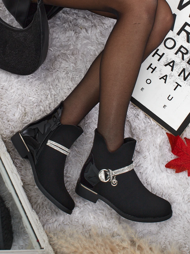 Боти от еко матова и лакирана кожа Marvella