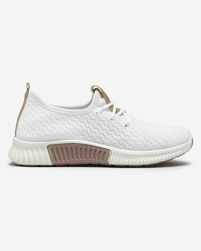 Бели дамски спортни обувки с кафяви вложки Kedeti - Обувки