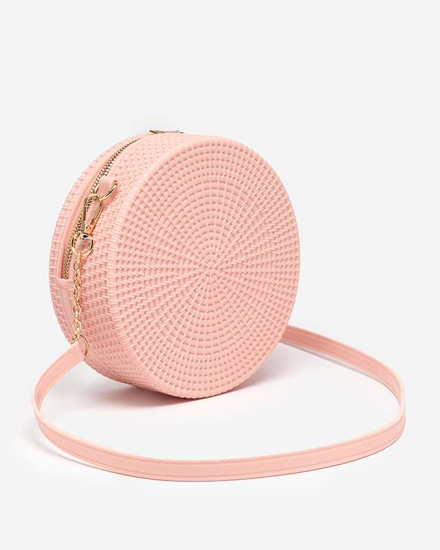 Jasnoróżowa damska torebka z tłoczeniem - Akcesoria