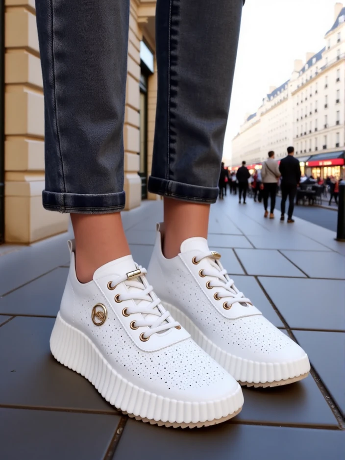 Royalfashion Дамски перфорирани спортни маратонки Jovenes