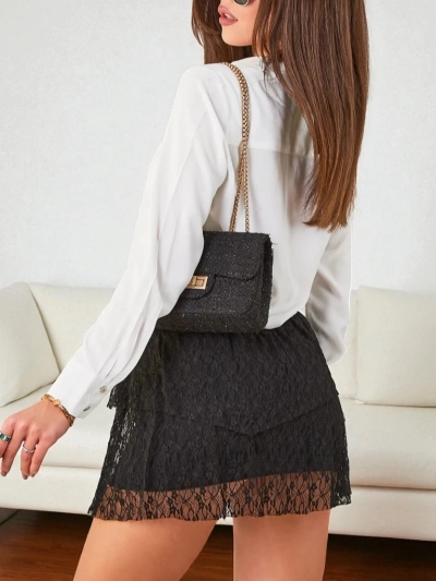 Royalfashion Къса дантелена дамска пола