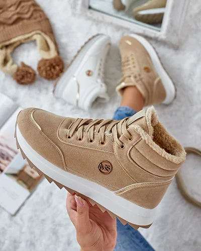 Royalfashion Затоплени дамски маратонки с кожа Casill