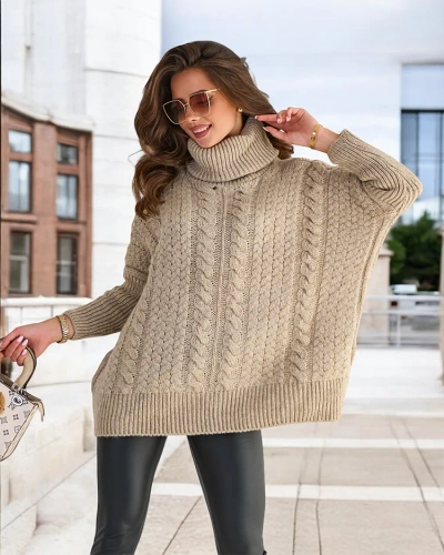 Royalfashion Дамски пуловер с волан