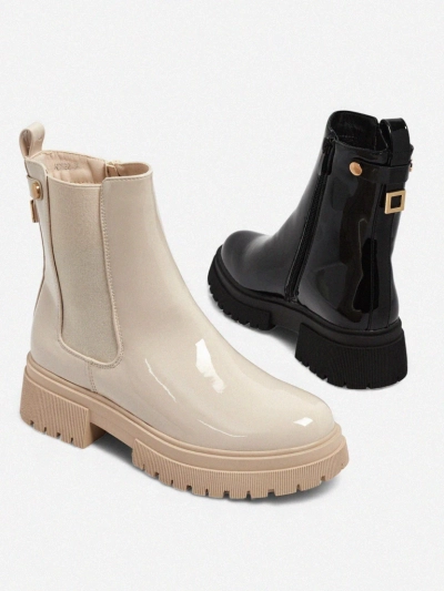 Лакирани дамски еко кожени боти Calebi