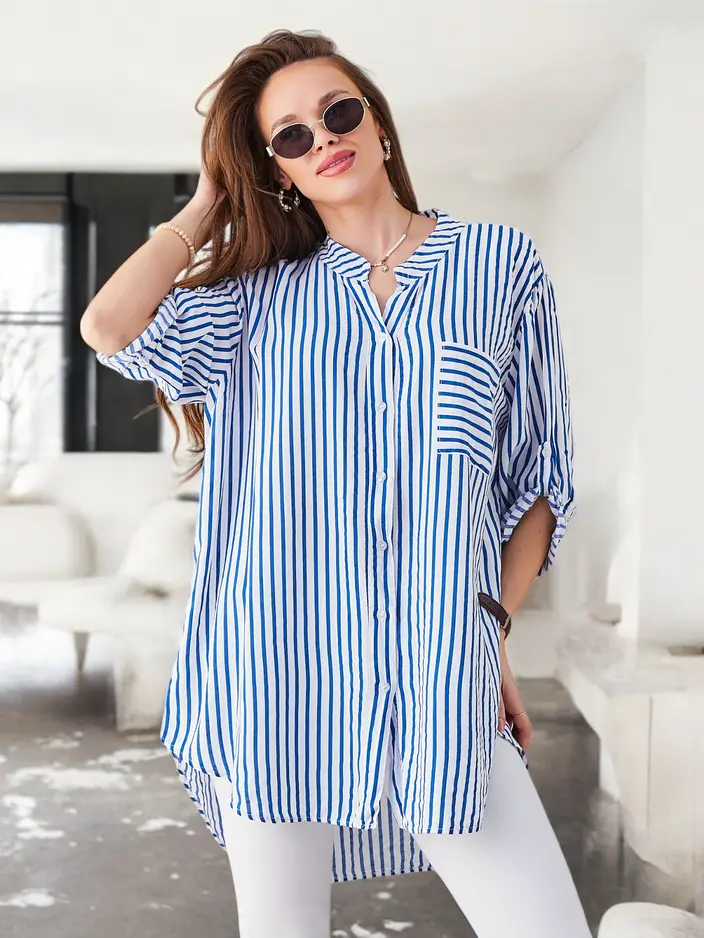 Ризка с дълги райета от вискоза за жени Royalfashion