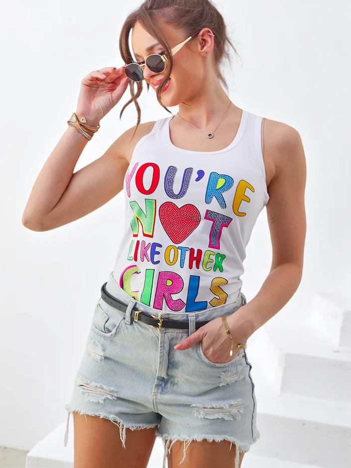 Royalfashion дамски памучен топ с презрамки и уникални принтове