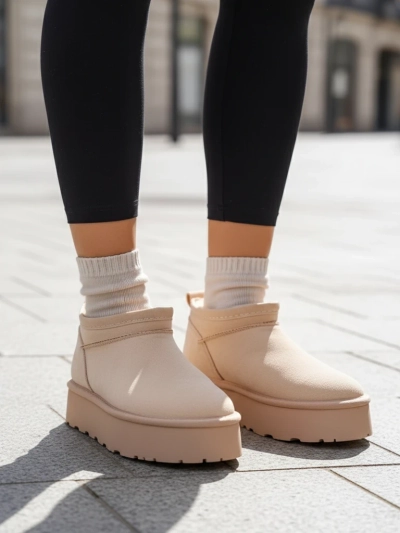 Royalfashion Дамски къси ботуши a'la snow boots Ozozi