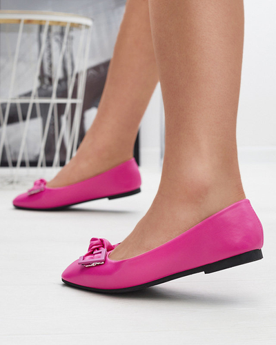 Дамски розови балерини с декорация на носа Caxien- Footwear