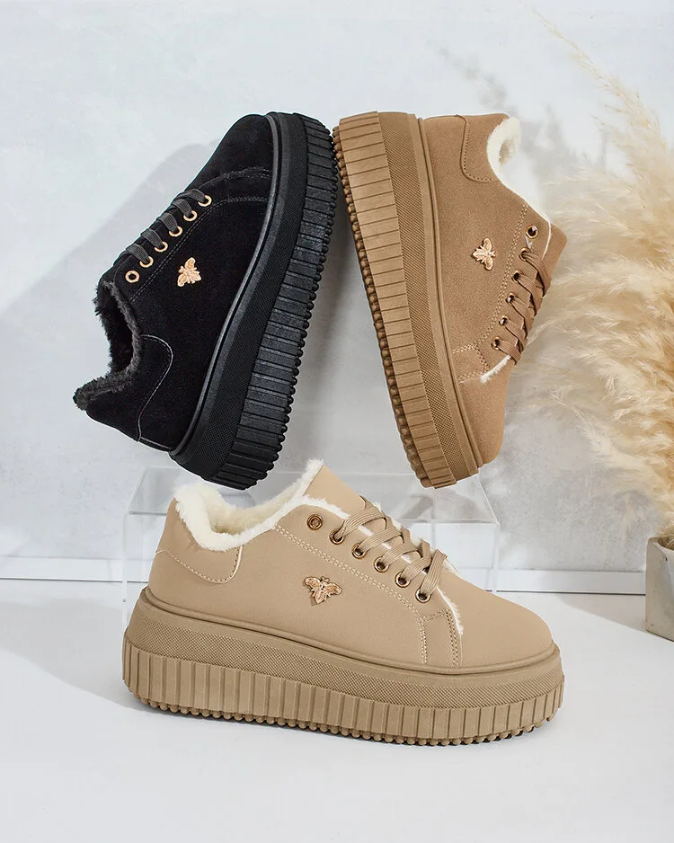 Royalfashion Затоплени дамски маратонки с кожа Noxu