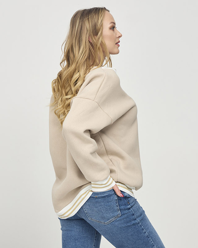 Дамски изолиран суитчър в бежово- Облекло