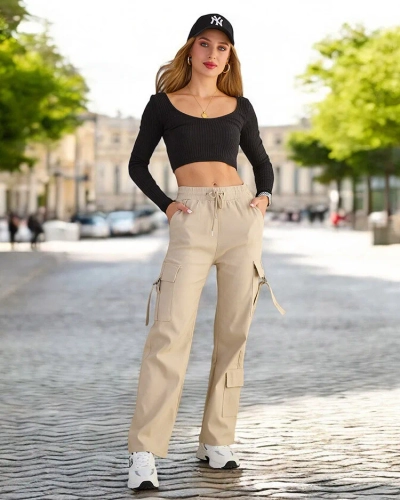 Royalfashion Дамски бойни панталони от плат