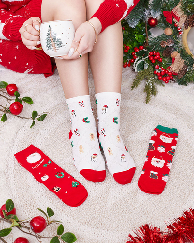 Royalfashion Коледни чорапи в кутия 3/пак