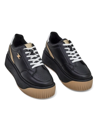 Дамски сникърси Hypatia Nero от екологична кожа на платформа 5 см