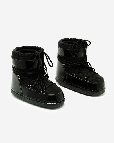 Royalfashion Черни дамски ботуши за сняг с венец Yevnoiela