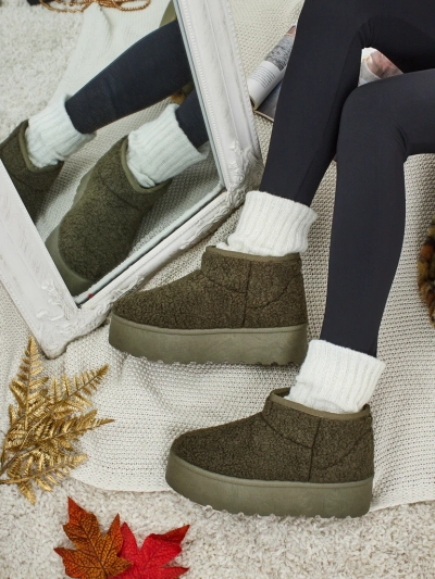 Къси дамски боти тип сноубутс Marellin