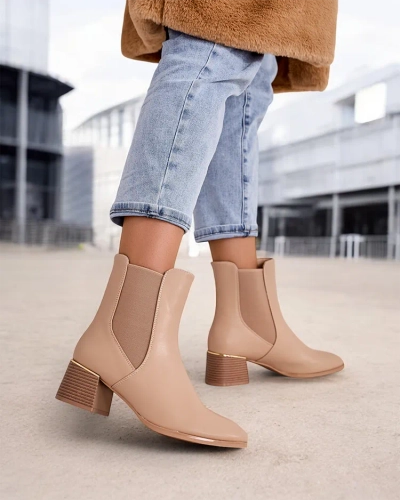 Дамски глезенови боти с нисък ток Royalfashion Eterra