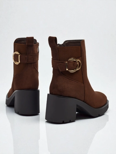 Дамски боти от еко велур на ток Solenya