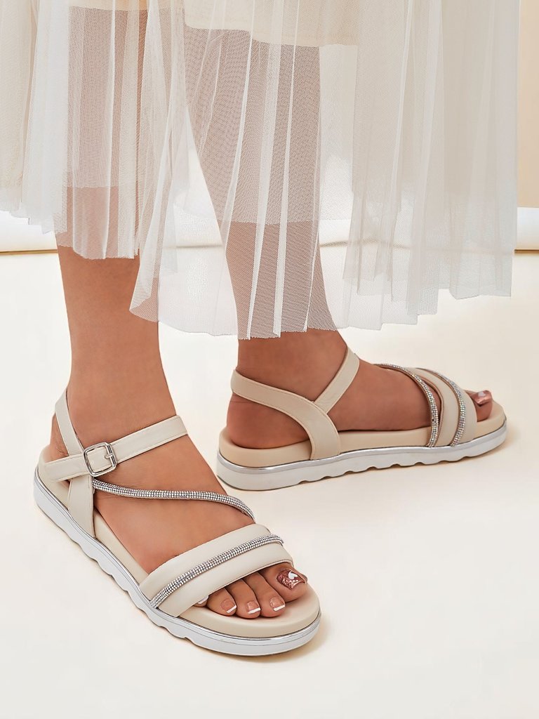 Royalfashion Дамски сандали на платформа с камъни Magnol