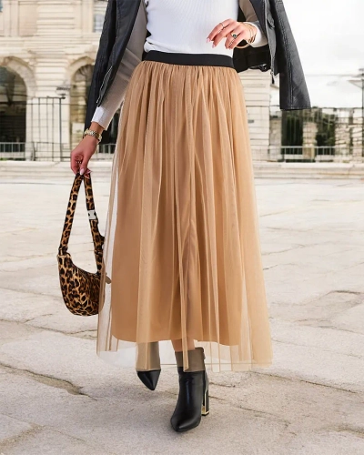 Дамска миди пола Royalfashion с дантела