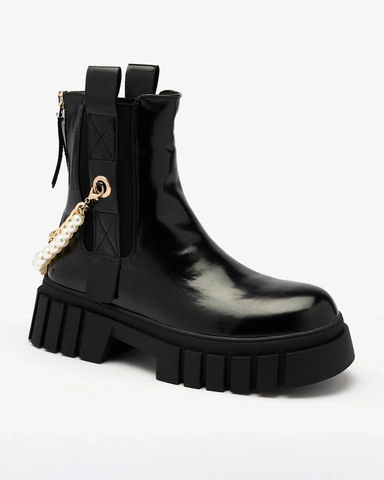 Royalfashion Черни дамски ботуши Zifosca