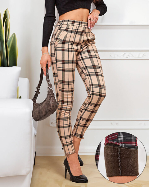 Royalfashion Затоплен кариран дамски панталон