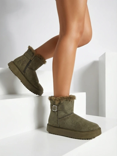 Royalfashion Къси дамски боти тип сноубутс Aurelia Classico