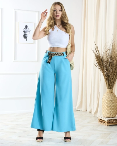 Дамски сини палацо- Облекло