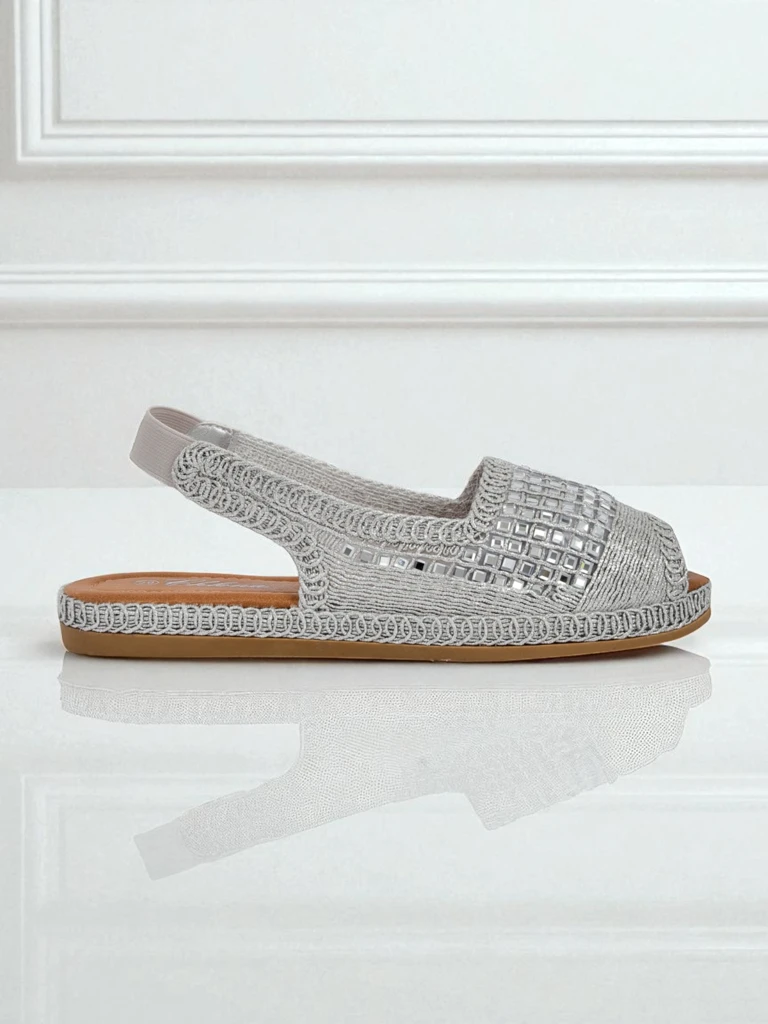 Royalfashion Дамски сандали еспадрили с цирконии Belle Sparkle