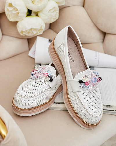 Royalfashion Мокасини с цветни камъни Restea