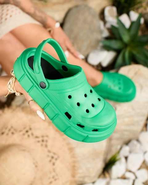 Royalfashion Тъмнозелени дамски гумени джапанки Kooranza