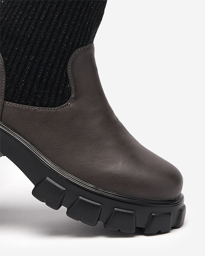 Черни и кафяви дамски ботуши Alerpi- Обувки