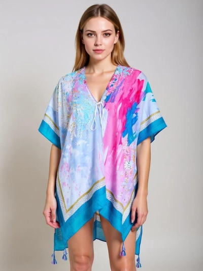 Рокля парео Royalfashion Calypso – ефирна креация до коляното, цветна