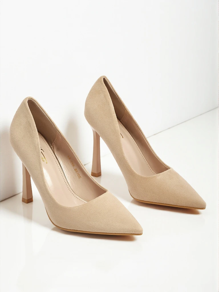 Дамски обувки на висок ток от еко велур Belunika